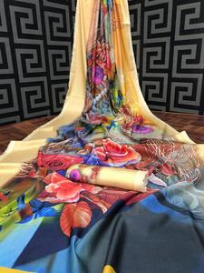 Sarees Soie Partie Porter Indien Dernier Designer Femmes Porter Sari Avec Blouse Japon Satin Crape Soie Tissus Doux Impression Numérique Sari Vêtements - Product Image 5