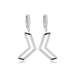 ที่ไม่ซ้ำกันรูปร่างสีดำเพทายหินที่ทำด้วยมือ925เงินสเตอร์ลิงเครื่องประดับต่างหูห้อย - Product Image 5