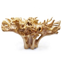 Ensemble de table à manger et table basse en racine rustique de haute qualité avec des chaises en rotin naturel