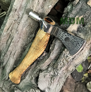 Hacha Tomahawk de acero de alto carbono hecha a mano, herramienta de bricolaje de grado Industrial, mango de madera de Fresno, martillo de cuero personalizado, hacha personalizable - Product Image 6