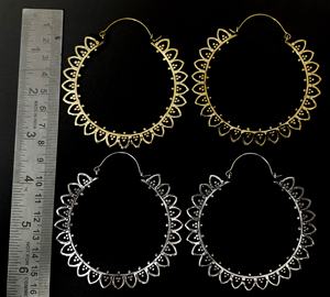 Antiguo oro plata gitana Tribal indio étnico aro cuelgan pendientes de Mandala Boho - Product Image 2