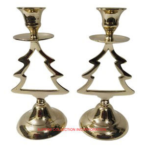 Gold Plated Custom Design X Mas <b>Tree</b> Design <b>Candle</b> Stand or Holder - Product Image 1