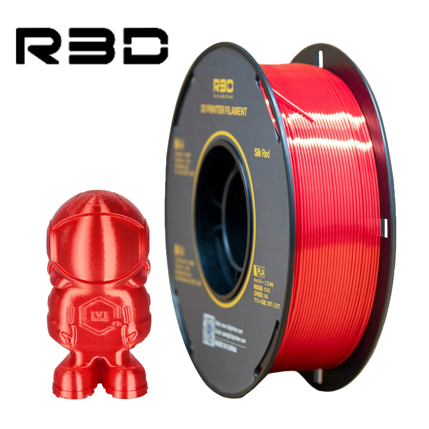 R3D PLA Silk Filament Satin High Glossy Silky 3d Printing 1.75mm 1KG