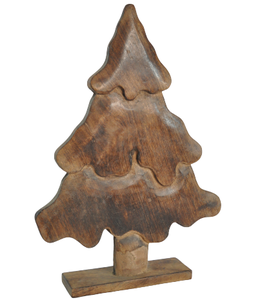 Decoración de METAL para el hogar, decoración de madera con diseño de árbol de Navidad, para mesa de noche, hecho a mano - Product Image 1