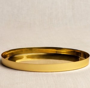 Chargeur de plaque en métal en vrac assiette de fruits décorative dorée de mariage plateau antique en laiton meilleure vente - Product Image 2