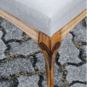 Banco de Madera Maciza Toge, Banco de Vanidad de Diseño Clásico Antiguo, Muebles para Sala de Estar, Dormitorio, Hogar y Hotel - Product Image 2