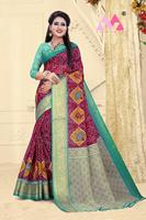 Coton Banarasi doux soie Saree multicolore avec chemisier non cousu pièce nouveau Desirer prix le plus bas pour femme indienne Alphanumero