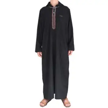 Linnen Hooded Galabiyya Moslim Mannen Kleding Lange Mouwen Saudi Arabische Thobe Islamitische Jubba Kaftan Robe Jurk Produceert In India