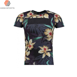 T-shirt à manches courtes pour homme, col rond, avec impression photo de palmiers au coucher du soleil, coupe décontractée, respirant, en polyester tricoté - Product Image 6