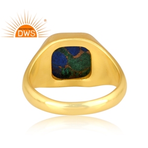 แหวนพลอยมรกต Azurite Malachite,แหวนจิวเวลรี่เคลือบทอง18K จากธรรมชาติสินค้าขายดี - Product Image 4