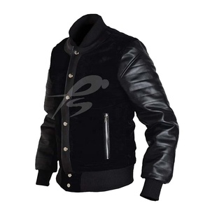 Veste universitaire en laine PIHA SPORTS 2026 pour homme, veste de baseball imperméable et écologique avec manches en cuir véritable pour l'hiver – Vente en gros - Product Image 3