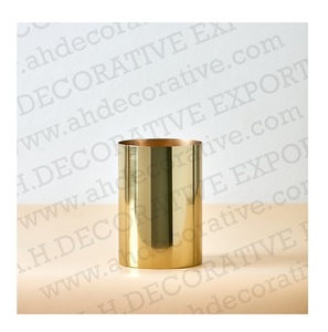 Florero cilíndrico moderno martillado Metal plata hecho a mano ligero florero de mesa para sala de estar decoración de boda y fiesta - Product Image 4