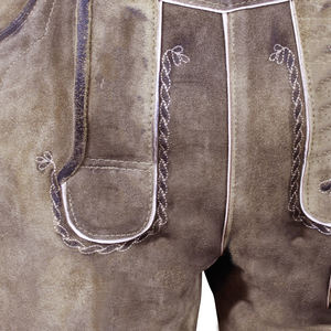 Best Selling Bavarian <b>Shorts</b> Customized Deer Leather Made <b>Slim</b> <b>Fit</b> Leather <b>Shorts</b> for Youth Made in Pakistan - Product Image 2