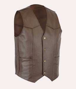 High Quality Customized Fashion Stylish Vintage <b>Leather</b> <b>Vest</b> for Men Autumn Breathable for <b>Bikers</b> Motorbike Enthusiasts - Product Image 1