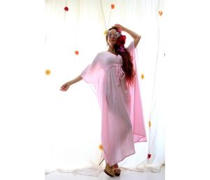 Nuevo Kaftán de Rayón 2026, Vestido Bohemio de Algodón para Mujer, a la Moda, para Fiesta, Playa o Noche, con Mangas Tejidas - Product Image 1