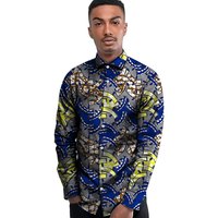 De moda de los hombres vestido camisas África festivo de la manga larga de los hombres camisas de hombres africanos ropa Tops para fiesta de cera de algodón