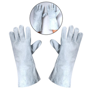 Waterproof & Fireproof Cowhide Leather Tig Welding <b>Gloves</b> <b>Long</b> Heat Resistant Anti-Cut & Anti-Impact Safety Work <b>Gloves</b> - Product Image 2