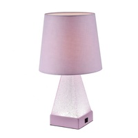 Lampe de table électrique B0T-BUW219, veilleuse LED avec base scintillante, ampoule E26, 2-en-1, source d'alimentation supplémentaire, lecture et étude, lumière chaude 3000K