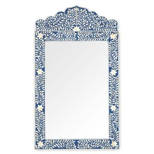 Espejo de Pared de Diseño Moderno con Acabado de Incrustaciones de Hueso, Decorativo para Sala de Estar, Vestíbulo o Baño - Product Image 1