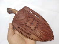 Étui de protection pour lame en cuir marron fait main, utilisation verticale, lame de 5,5 pouces, pour couteau de bushcraft/couteau pliant, OEM/ODM disponible, Zafar