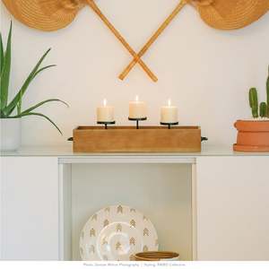 ถาดไม้พร้อมเชิงเทียน - Product Image 4