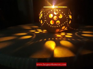 Handmade Coconut Tealight Holder 100% Natural Customized Logo <b>Silver</b> Metal Home Decoration From Vietnam - Product Image 3