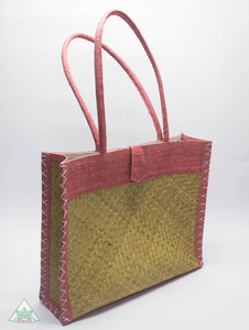 กระเป๋าถือชายหาดสานธรรมชาติสำหรับผู้หญิงพร้อมที่จับสองอันและที่ปิดซิปดีไซน์ใหม่2020 - Product Image 3