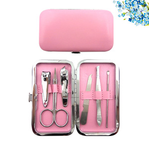 Set di 6 Pezzi per Manicure in Acciaio al Carbonio con Custodia in PU Nero/Rosso, <span class=keywords><strong>Kit</strong></span> <span class=keywords><strong>Professionale</strong></span> Portatile per <span class=keywords><strong>Unghie</strong></span> - Product Image 3
