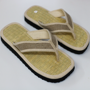 High Quality Eco-Friendly Canvas Flip Flops Handmade Vietnam Seagrass Cinnamon Breathable <b>Slippers</b> Winter <b>Massage</b> Wholesale - Product Image 4