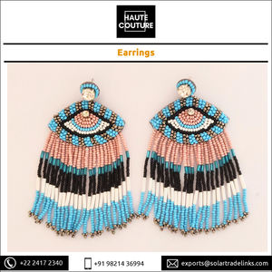 Cuentas de tubo de diseño superior, borlas de ojo del mal hechas a mano, bordadas, pendientes de gota hechos a mano para mujer/mujer - Product Image 6