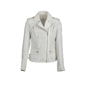 Chaquetas de Motociclista de Cuero PU para Mujer, con Cierre Completo, Transpirables, con Bolsillos en el Pecho, Manga Larga y Cuello Acolchado - Product Image 1
