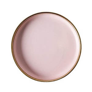 Or à la main En Céramique <span class=keywords><strong>Pastel</strong></span> <span class=keywords><strong>Assiette</strong></span> avec Jante En Or - Product Image 1