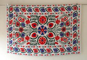 Manta Decorativa Bordada Estilo Suzani Uzbeko, Cubrecama, Tapiz, Mantel, para Cama Individual, Sofá - Product Image 3