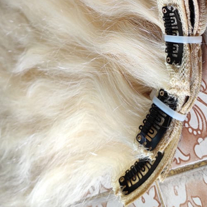 ผมต่อแบบคลิปออน100กรัม613สีบลอนด์อ่อนแวววาวไม่หลุดร่วง - Product Image 1