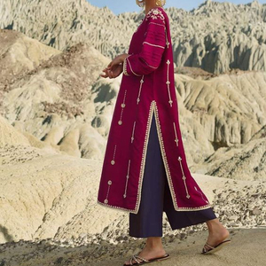 --ELEGANT--NEW---EMBROIDERY---ON LONG KURTA WITH--PLAAZO-FOR Party-wear-dress with applique work for Party/ Wedding =2021. - Product Image 1