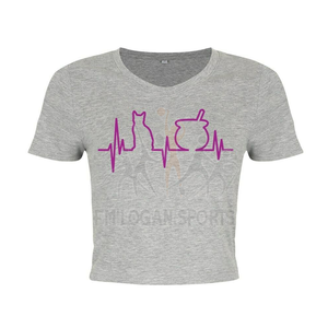 เสื้อเอวลอยพิมพ์โลโก้ได้ตามต้องการ,เสื้อครอปแบบสั่งทำสำหรับผู้หญิง - Product Image 3