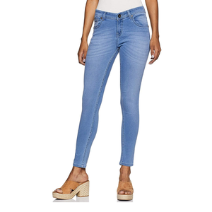 Pantalones vaqueros rectos de tiro alto para mujer Cintura elástica Longitud completa Casual Impermeable Ecológico Cómodo Uso diario para - Product Image 2