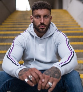 Sudadera con Capucha Extra Grande de Algodón Grueso Lavado al Ácido Vintage Personalizada, Sudadera con Capucha de Felpa de 450 g/m² para Hombre, Logotipo con Estampado DTG de Diamantes de Imitación Personalizado, Ropa Urbana Desteñida al Sol - Product Image 2