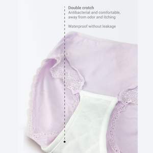 กางเกงคุณแม่ยกสูงดีไซน์เอวสูงกันการรั่วซึมผ้าฝ้ายอ่อนโยน100% ถักทอที่น่าทึ่งสำหรับทุกวัน - Product Image 2