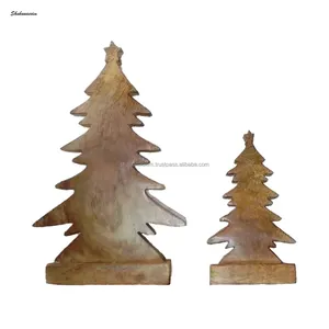 홈 거대한 크리스마스 장식 나무 나무 테이블 탑 장식 미완성 자연 파티 장식품