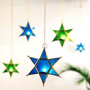 ใหม่ทำด้วยมือตกแต่งสีฟ้าดาวแขวนโคมไฟที่มีคุณภาพที่ดีที่สุด - Product Image 4