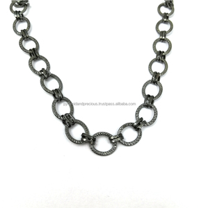 Gunmetal Plated Fancy Oval Circle <b>Chains</b> - Hand Made Jewelry Finding <b>Copper</b> <b>Chains</b> - Product Image 2