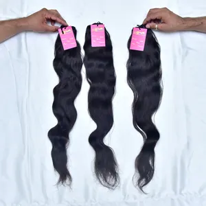 Natural Wavy Deep Wave Extensions Human Hair,Tangle Free Raw Indian Unprocessed Human Hair, Remy Wholesale Hair Extension