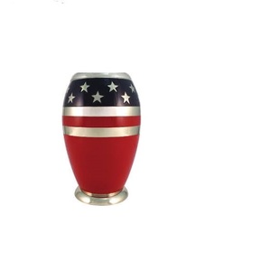 Urna de cremación blanca con bandera americana, urna de Color conmemorativo para cenizas humanos, suministros funerarios para adultos, al por mayor - Product Image 6