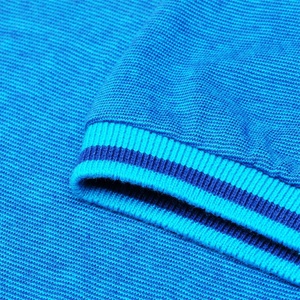 Chemise de golf pour homme 100% coton, logo personnalisé de haute qualité, col contrasté uni, poignets imprimés, anti-froissement, décontractée, sportive - Product Image 3