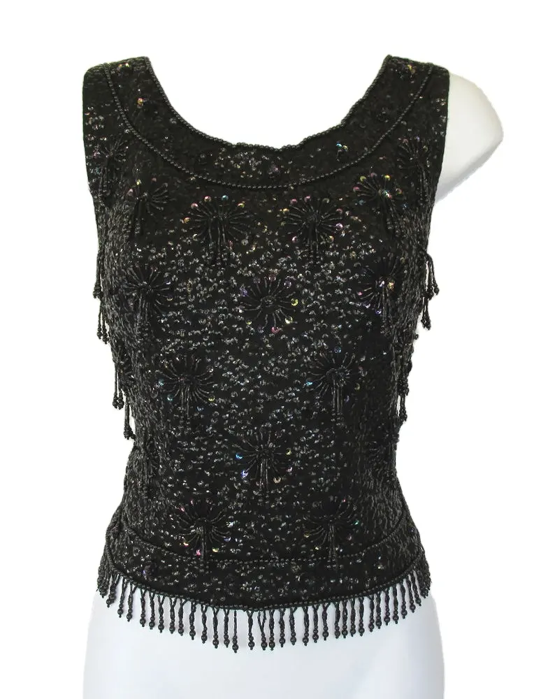 Classy trendy style Sequins Beaded Women top/blouse Handmade