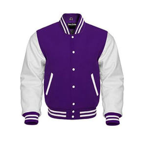 Chaqueta Varsity Unisex Personalizada de Alta Calidad, Resistente al Viento, de Piel de Oveja, Chaqueta de Béisbol con Letras Bordadas en Chenille - Product Image 1