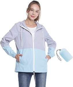 Women's Casual XL <b>Raincoat</b> Waterproof Windbreaker with Custom Logo Lightweight Packable Hooded Rainy Jacket Coat Print Pattern - Product Image 2