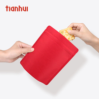 Sachet alimentaire Doypack noir à soufflet inférieur, personnalisable avec impression