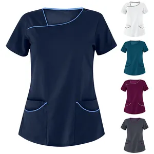 Uniformi da infermiera per ospedale comodo Scrub medico alla moda si adatta al nuovo Design Set di top e pantaloni da infermiera per donne in ospedale